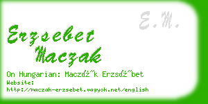 erzsebet maczak business card